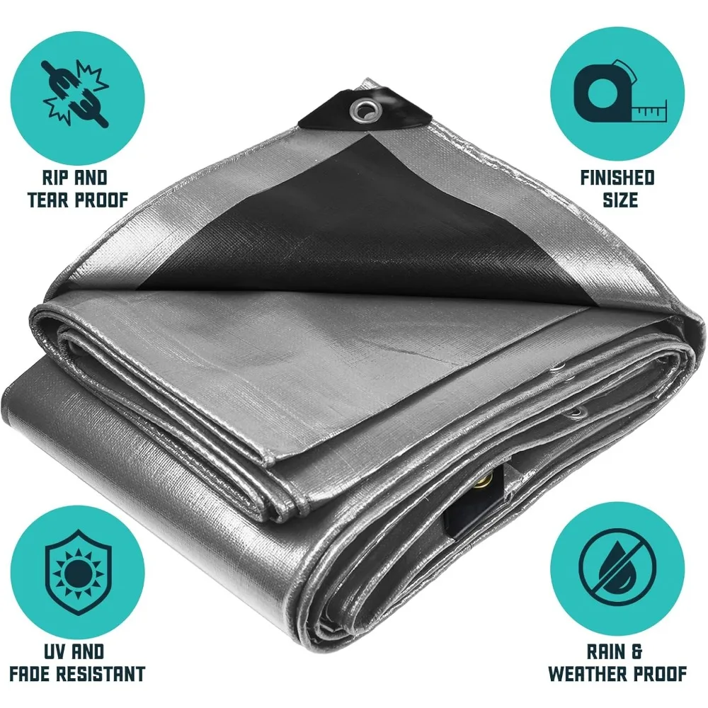 Tarps Extra Heavy Duty 16 Mil Tarp Cover, Waterproof, UV Resistant, Rip and Tear Proof