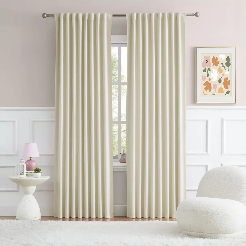 W100cmXH200cm W100cmXH260cm W132cmXH213cm W132cmXH241cm W140cmXH245cm Beige Curtains for Living Dining Room Bedroom