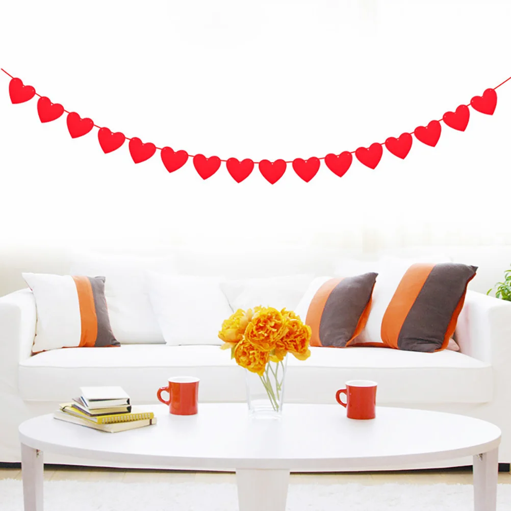 

Wedding 4 Sets Red Non woven Romantic Decorations Bunting Bridal Banner Chinese Prosperity Life Marriage Joyous Happy