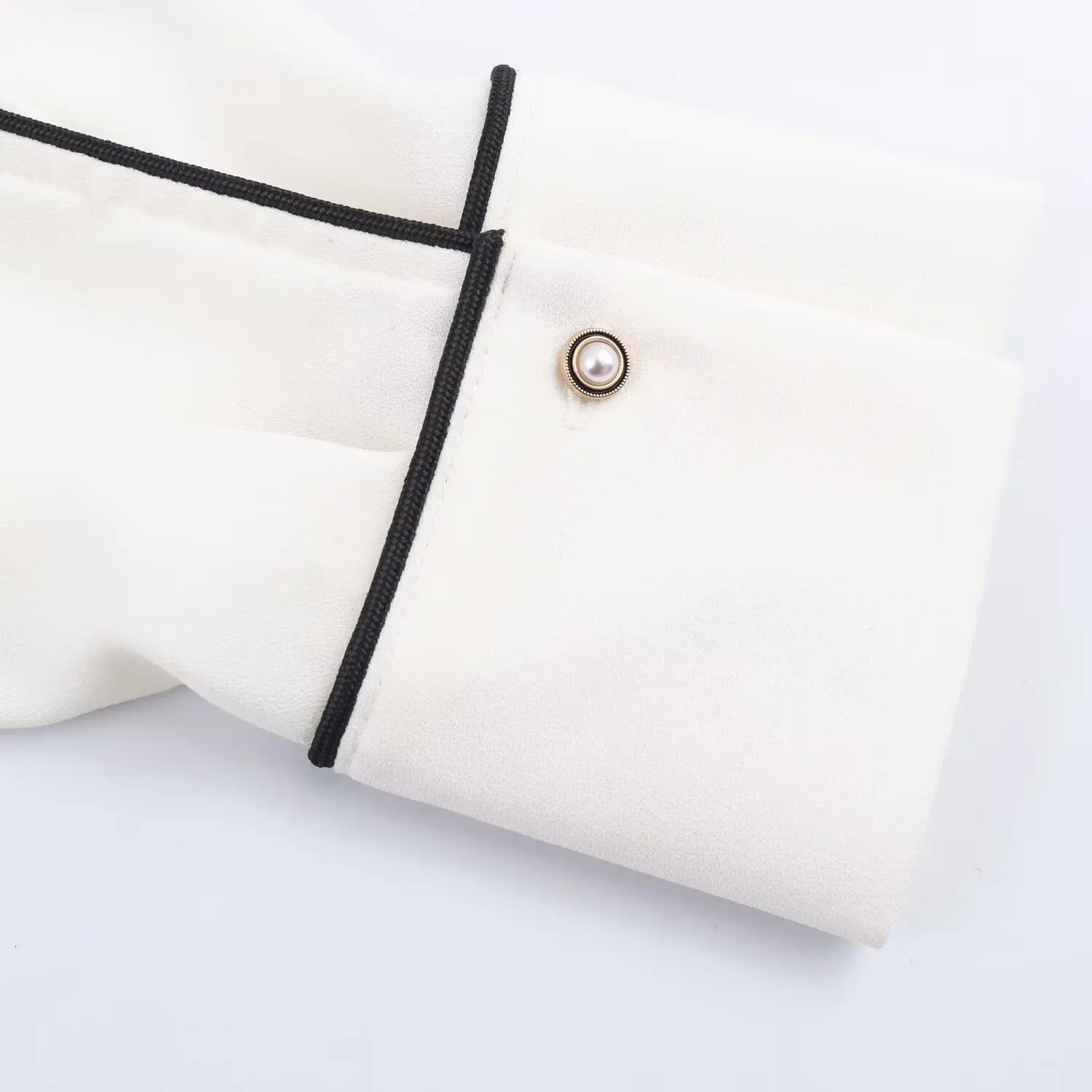 Bsay contraste aparado camisa branca moda feminina 2025 outono novas blusas soltas de manga comprida francês chique escritório senhoras topos