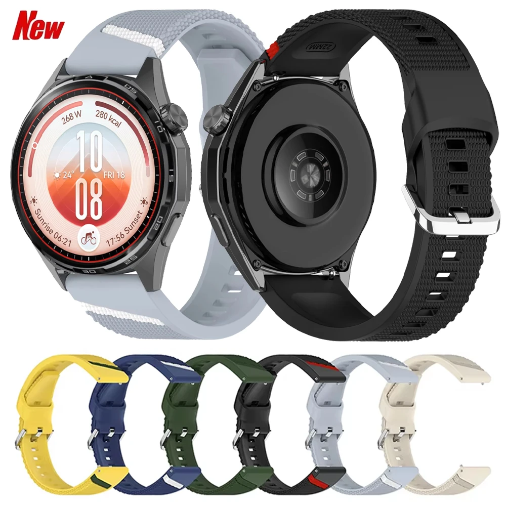 22mm Official Silicone Strap For Huawei Watch GT7/GT6 Pro 46mm Wave point oblique line Band For Huawei Watch 6 Pro 5/GT6-5 46mm