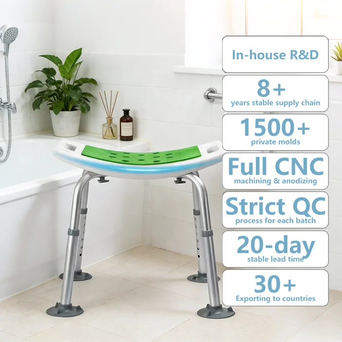 

Simplywalk Aluminum Alloy 150KG Bath Shower Chair Compact Nursing Home Elderly People UKCA Distributor Program