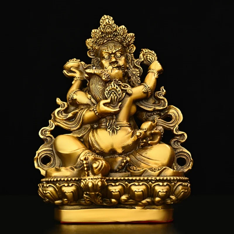

Chinese Collection Bronze Carvings Yellow God of Wealth Statues Exquisite Feng Shui Ornaments for Home Study Desk