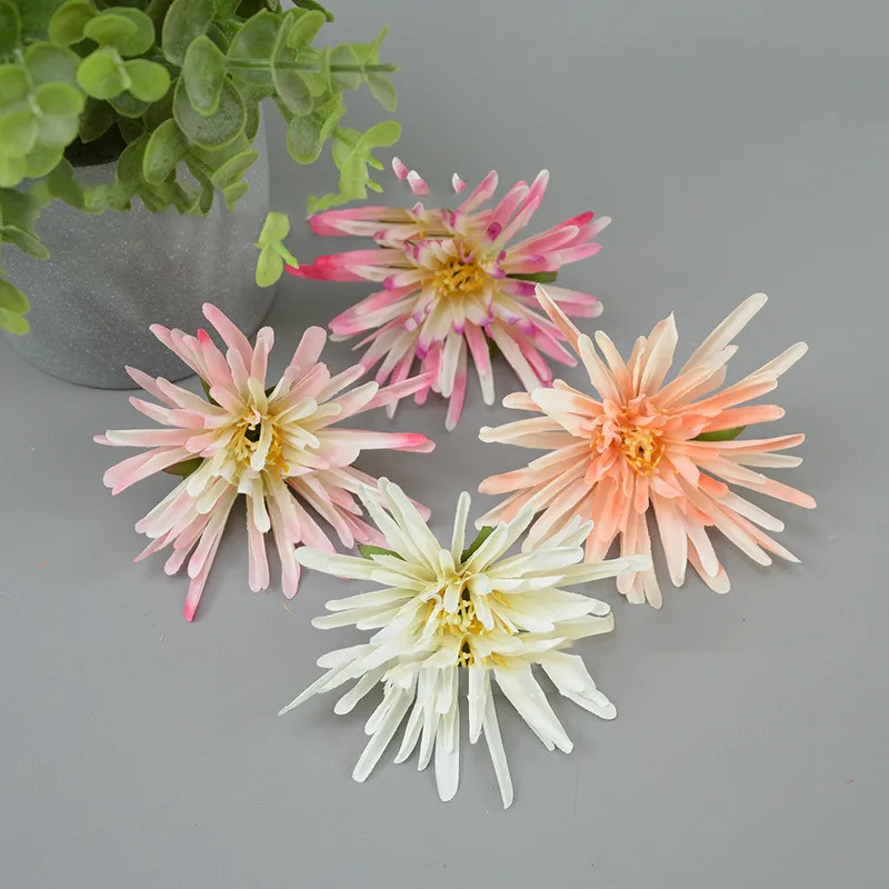 

11CM Artificial Small Chrysanthemum Silk Fabric Flower Head Wedding Wall Bouquet Garden Wreath Decoration DIY Hat Accessories