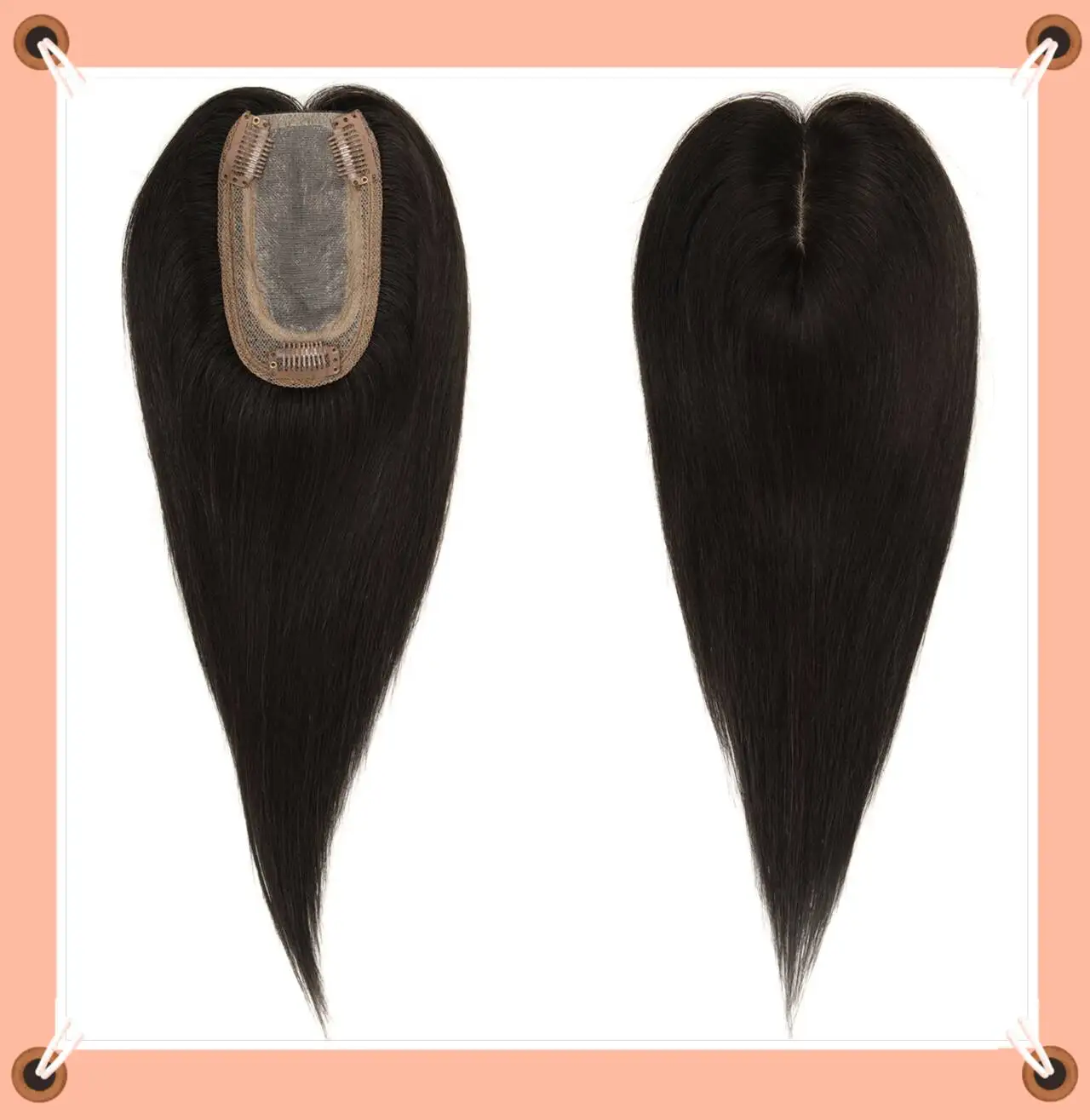

Full Hand Made Silk Base Women Toppers 7X13cm Sizes Natural Scalp Top Base Virgin Human Hair Pieces with Clips Human Hair Topper