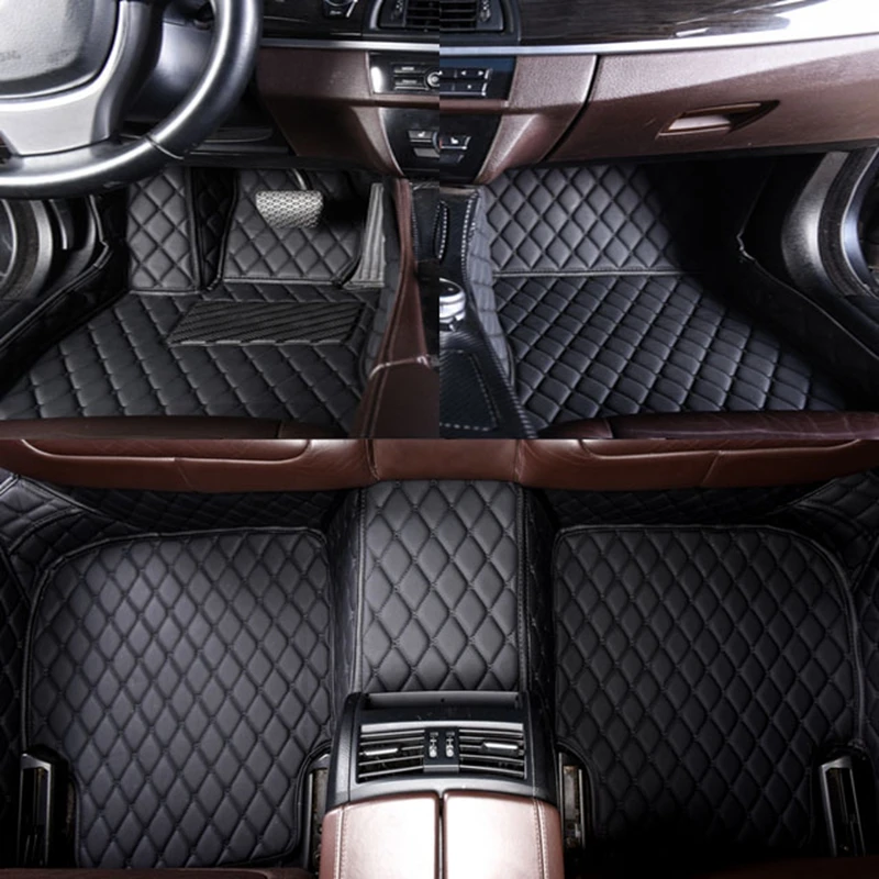 Custom Car Floor Mats For Volkswagen VW Tiguan 2017-2023 Touareg 2019-2023 2011-2018 Interior Accessories Artificial Leather