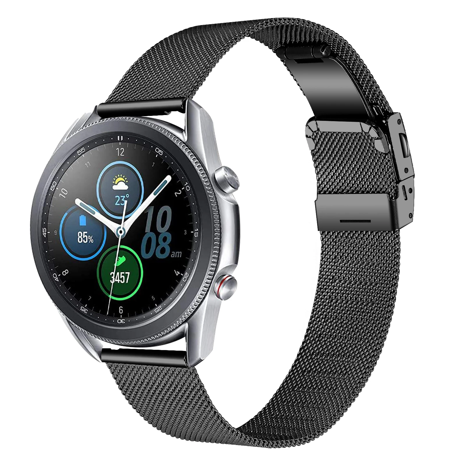 Correa milanesa de acero inoxidable de 18mm, 22mm y 20mm para Samsung Galaxy Watch Active2 Active3, correa de reloj S3 para Galaxy Watch4 5 6 7