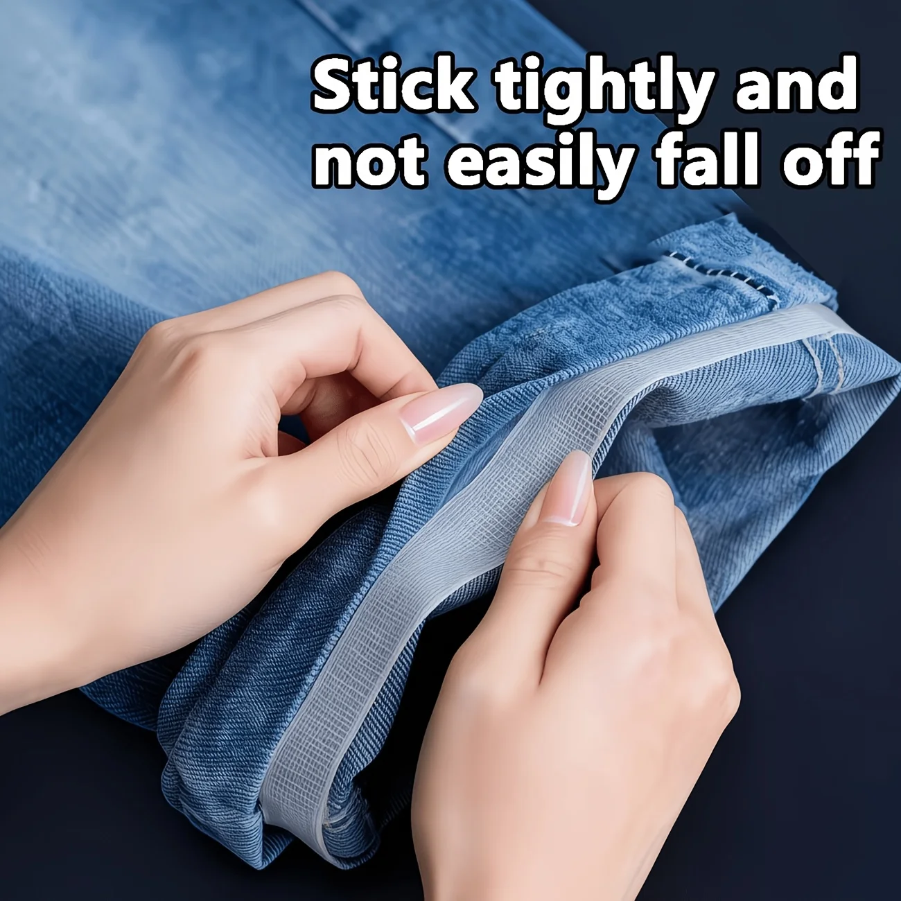 1 Roll Strong Adhesive Fabric Tape for Pants Leg Modification No Cutting No Marking Clothing Seam Free Sticker