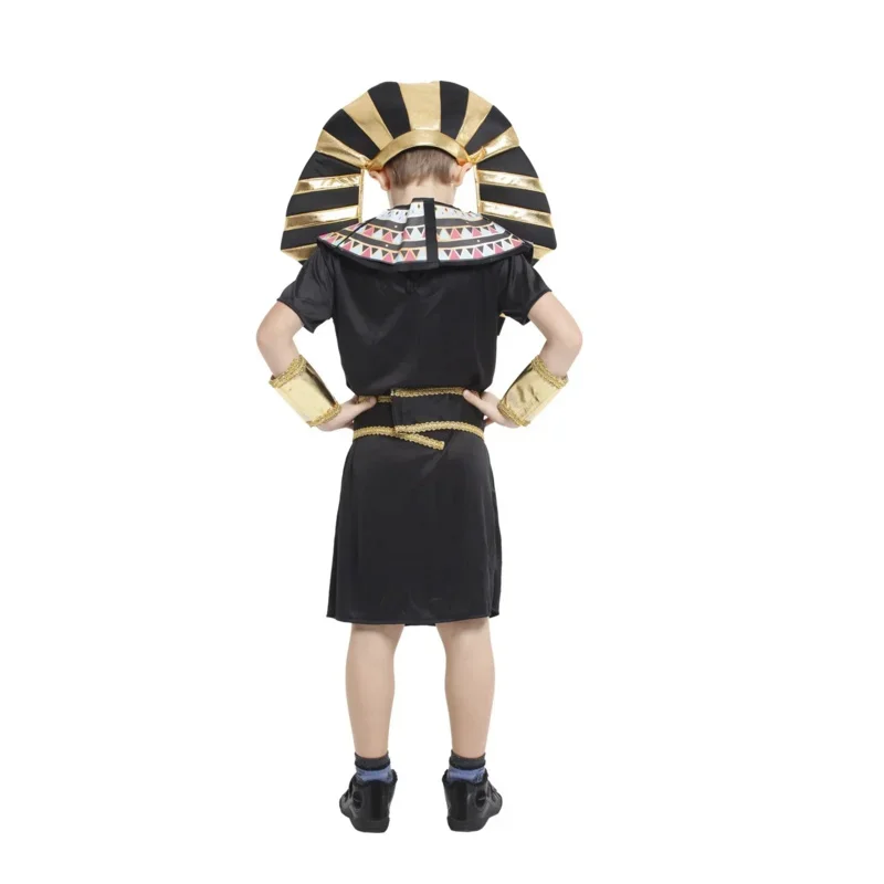 Cosbao Boy Pharaoh Costume Robe Halloween Purim Kid Ancient Egyptian Cleopatra Outfit Child King of Egypt Pharaoh Cosplay Fancy