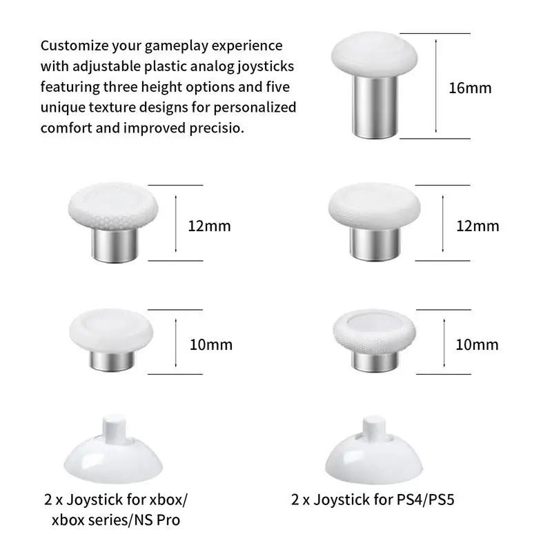 ل Xbox سلسلة X/S قبضة عصا التحكم Thumbstick الفطر عصا التحكم موسع عمود معدني موسع محكم الإبهام تحكم #5