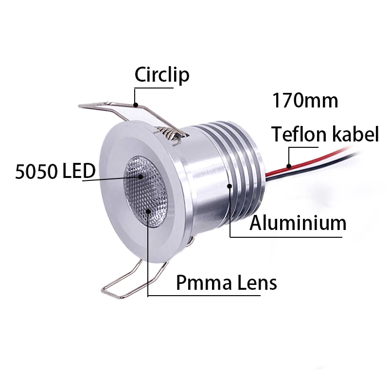 Luz empotrada Mini Led, foco regulable de 1W y 3W, 12v y 24v, decoración de habitación, d32 mm, Bombilla de techo integrada, lámpara Circular