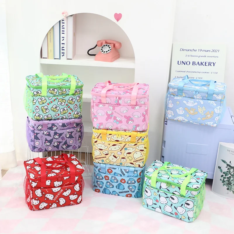 

Sanrio Ugly Fish Lunch Box Bag Thermos Tote Portable Waterproof Large Capacity Kuromi Tote Bento Bag Go To Work Lunch Bag