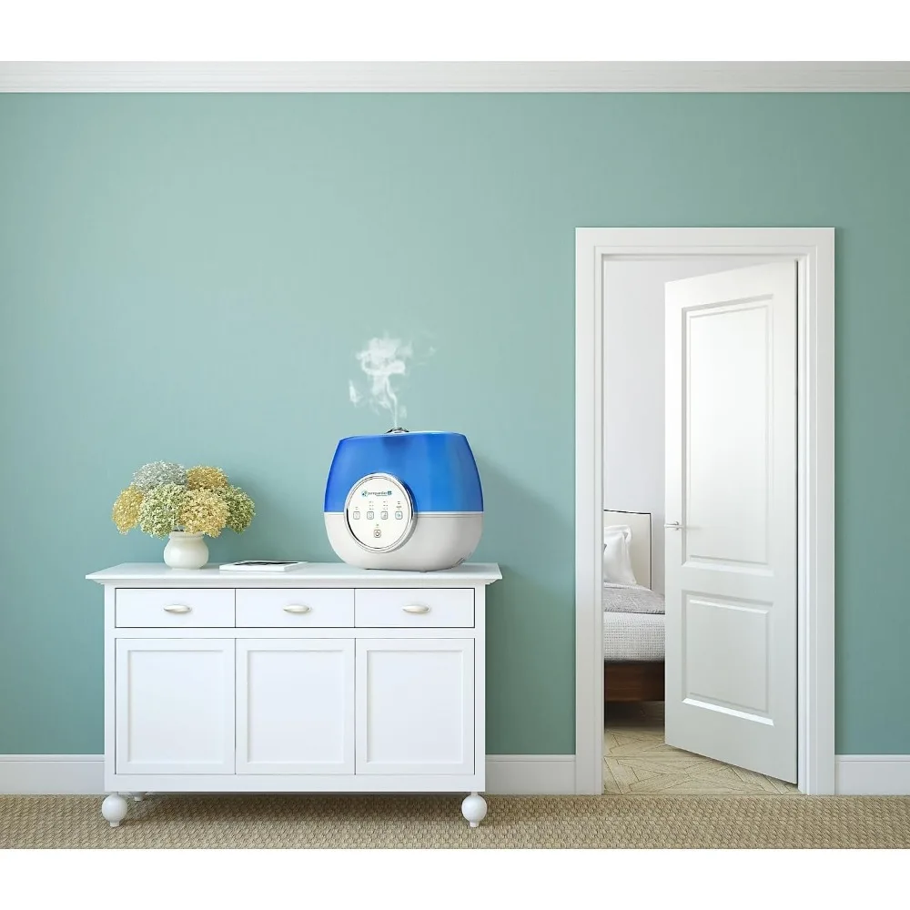 Ultrasonic Warm and Cool Mist Humidifier for Bedrooms, Quiet, Filter-Free, 120 Hr, 2 Gal Treated Tank Surface Resists Mold