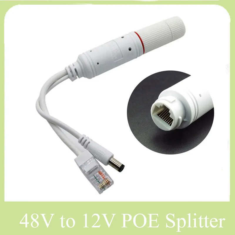 48V to 12V POE Splitter Waterproof Adapter Cable Power Supply Module POE Splitter Injector for CCTV Camera