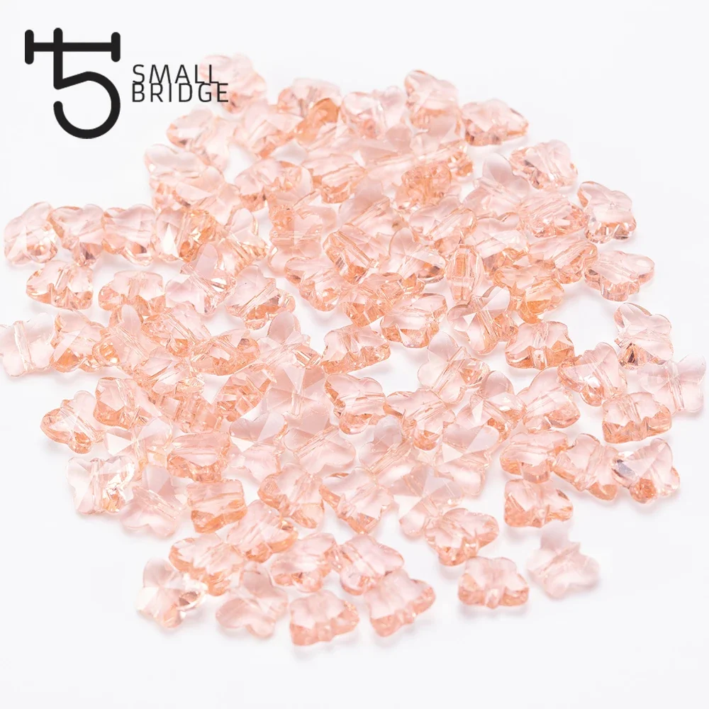 6x10mm Schmetterling Glas Kristall perlen für DIY Schmuck Zubehör Perles mit vertikalem Loch facettierte lose Perlen Großhandel x301