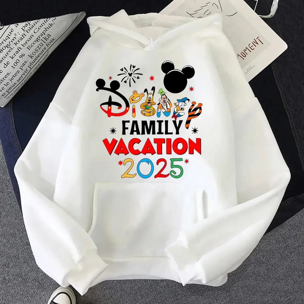 Sweatshirt Kawaii 2025 Mickey Mouse Family Trip Women's Hoodie Y2k Tops Fashion Clothes Autumn Winter Streetwear Pullover