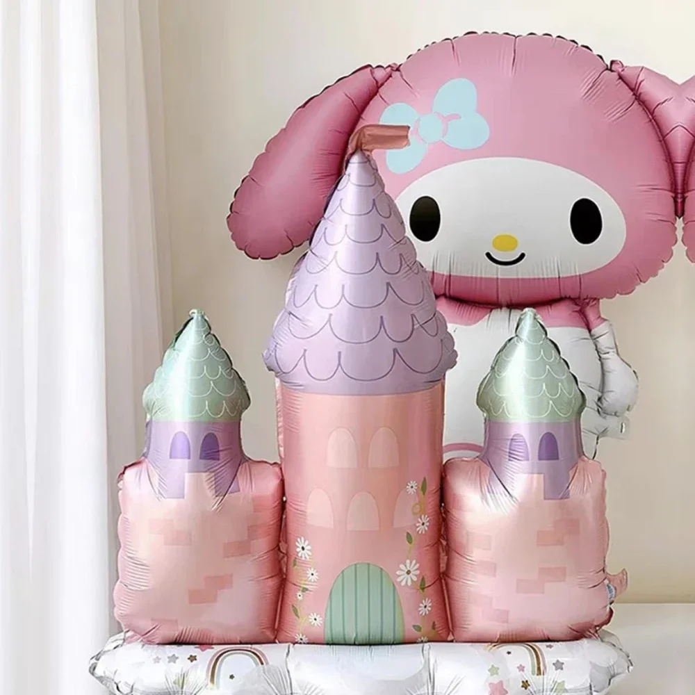 Sanrio Kawaii kotek Kuromi Pom Pom Purin Cinnamoroll melodia balon aluminiowy przyjęcie urodzinowe dekoracja kreskówkowa