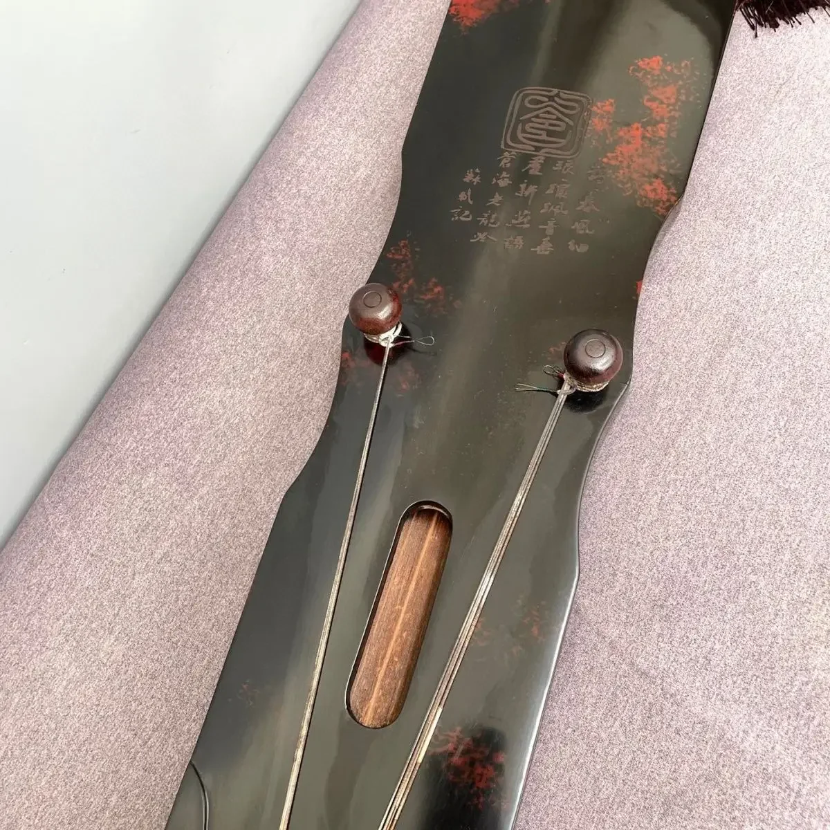 124 cm long and 20.5 cm wide, treasured old paulownia raw lacquer old guqin