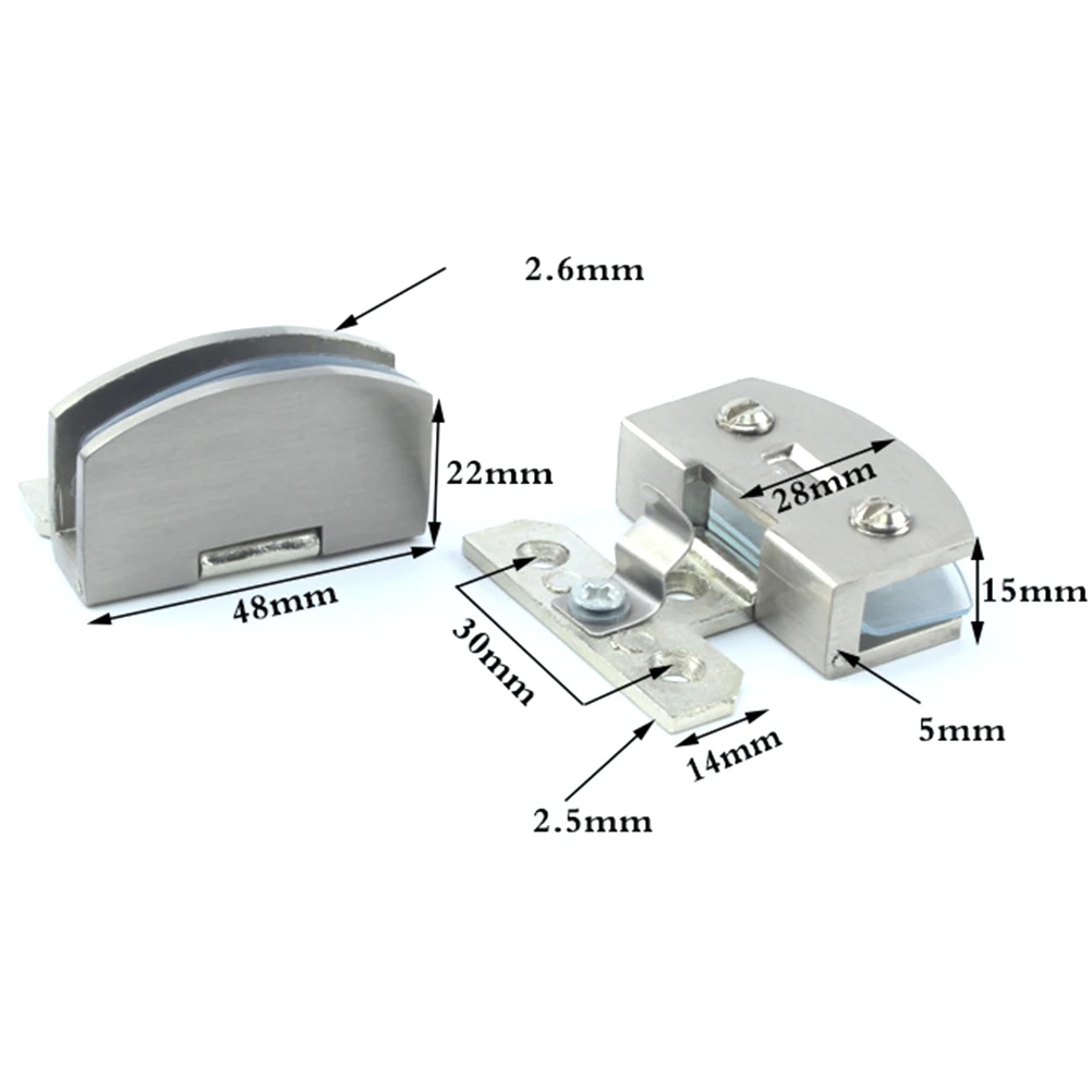 

2PCS Square Zinc Alloy Fixation Hardware Strong Load Easy Install Bathroom Office Window Door Bracket Glass Panel Clamp Glass