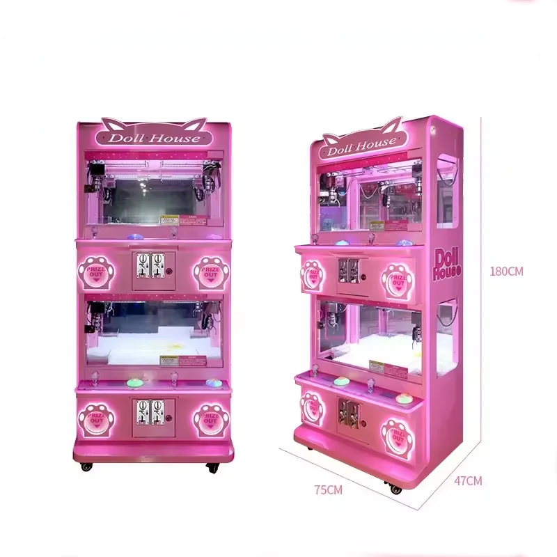 

Toy Catcher Prize Arcade Game Small Doll Crane Machines 4 Players Mini Store Doll Plush Crane Claw Machine