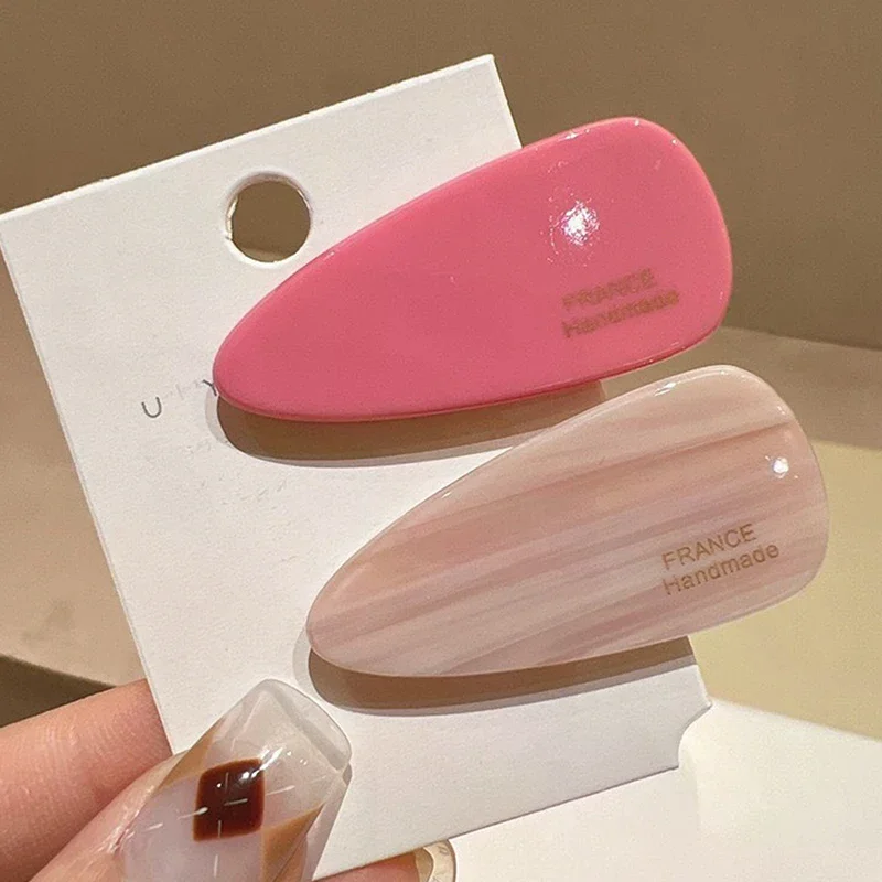 

Набор из 2 заколок для волос кремового цвета с боковой застежкой для челки, заколка для непослушных волос, новая заколка-«уточка», аксессуар для волос