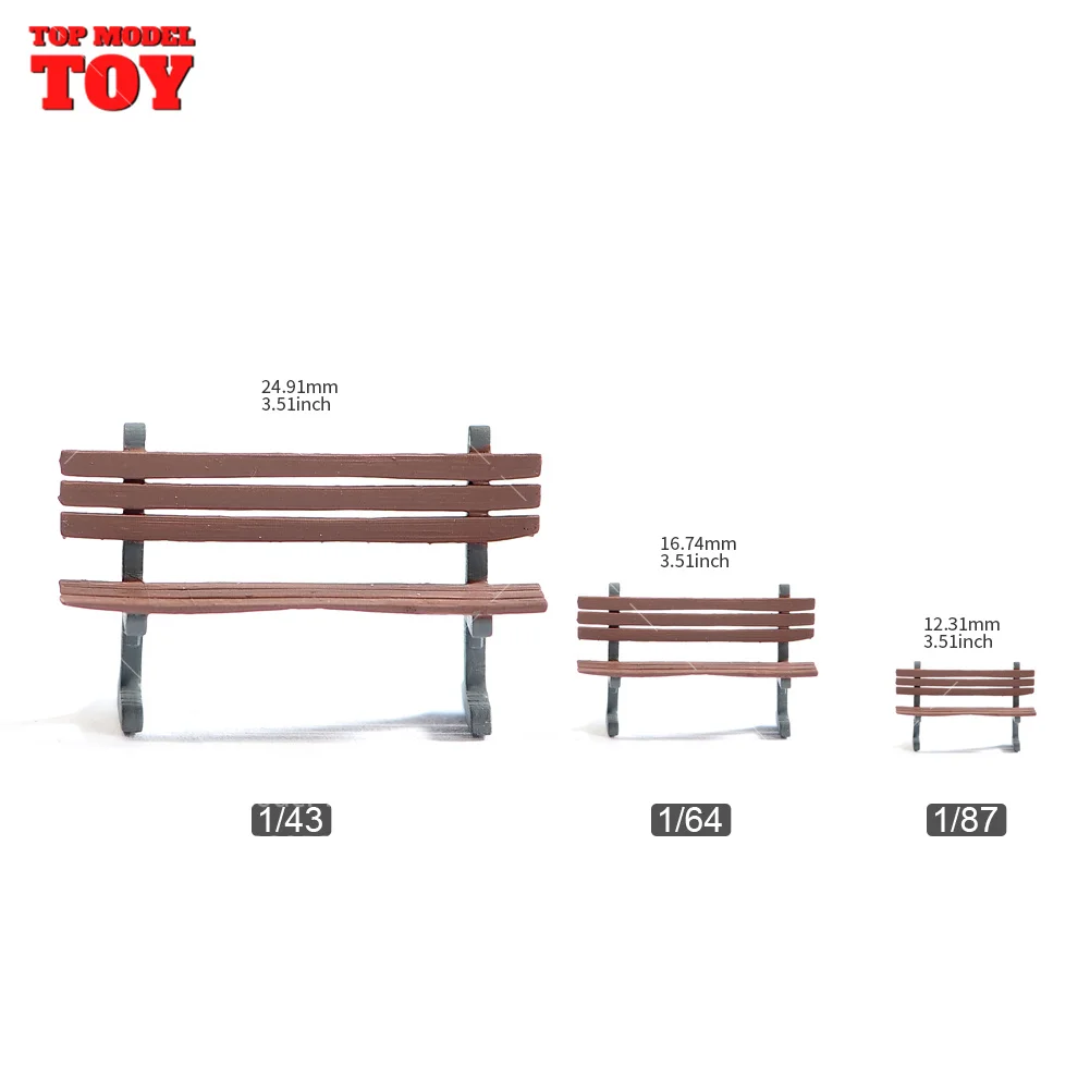 Painted Miniatures 1/64 1/43 1/87 Roadside Benches Arm-chair Scene Accessory Unpainted Model For Figure Dolls Cars Vehicles Toy