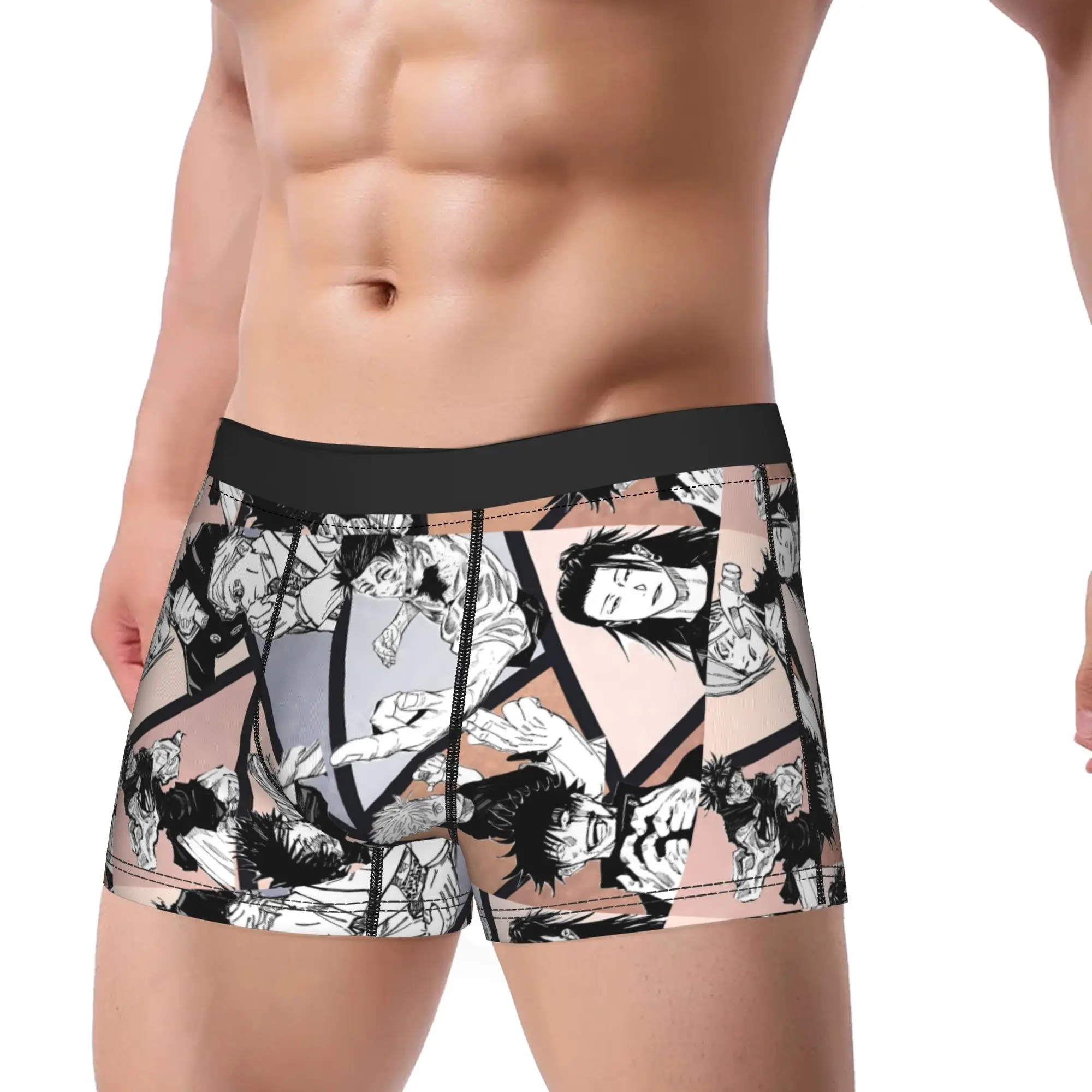 Megumi Fushiguro Comic Patchwork Underwear Jujutsus Kaisens Panties Shorts Briefs For Man 3D Pouch Large Size Boxer Shorts