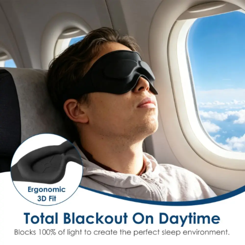 Light Blocking Dry Eye Sleep Mask Moisturizing Silicone Light Blocking Eyeshade Comfortable 3D Stereoscopic Silicone Eyeshade