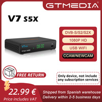 GTMEDIA V7 S5X Satellite HD Receiver DVB S2X S2 S H.265 1080P TV Decoder USB WIFI Support BISS Auto-roll Full PowerVu CCAM E.CAM