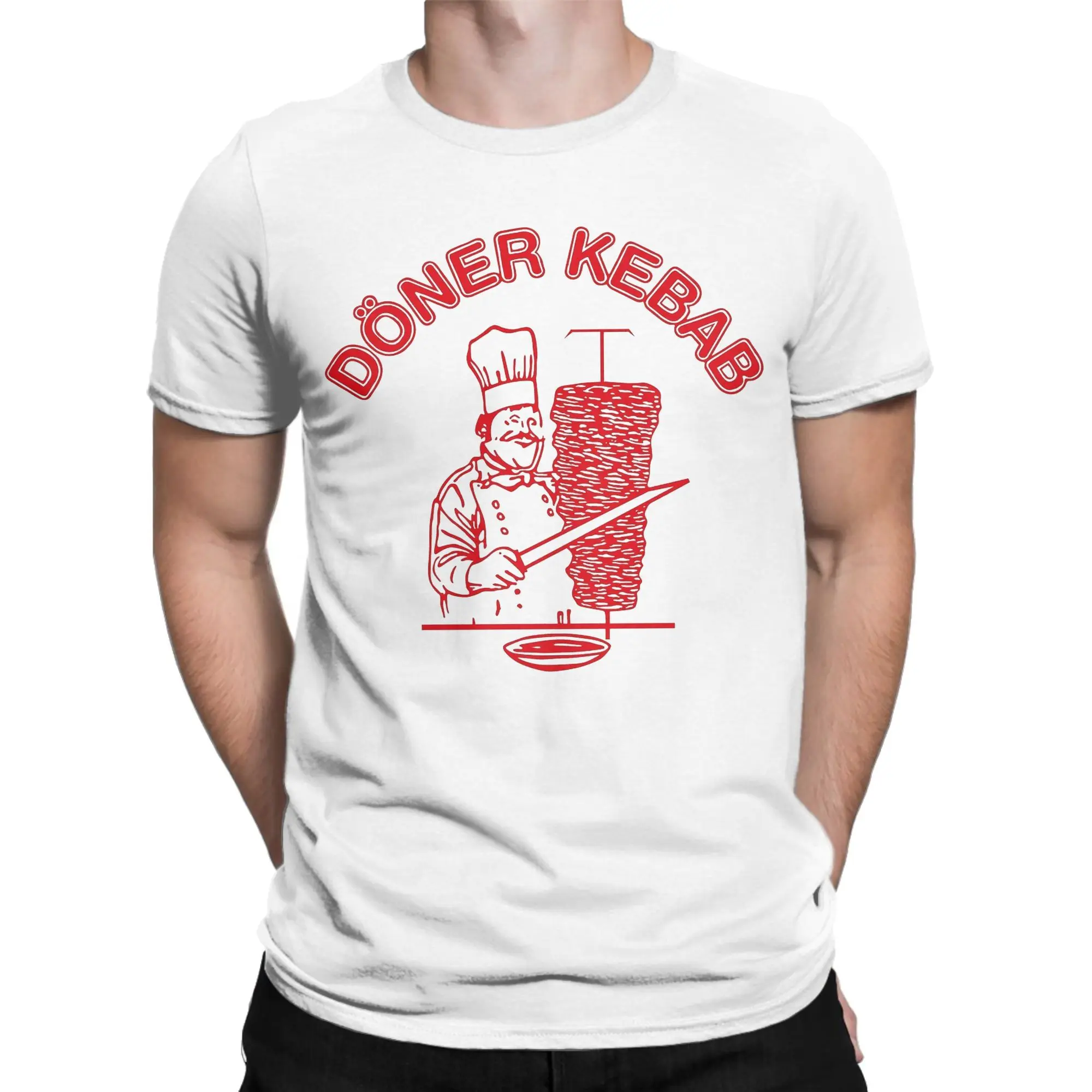 Doner Kebab T-Shirt Men fast food tasty german Vintage Pure Cotton Tees Round Collar Short Sleeve T Shirts New Arrival Clothing