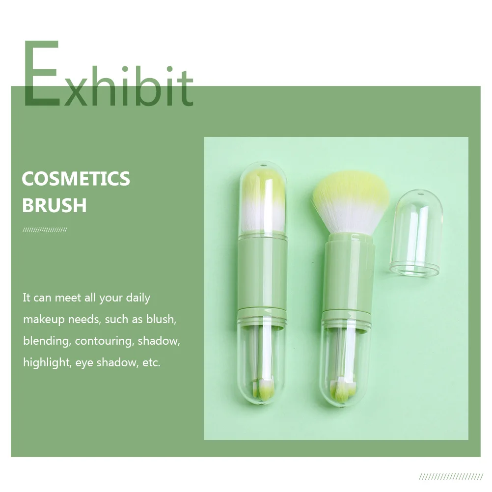 1 set Set di pennelli per trucco a doppia estremità Strumenti portatili multifunzionali per fard Ombretto Evidenzia Contouring a doppia testa