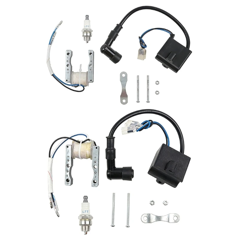 kl23 Motorcycle High Performances Ignition Coil With Plugs Set For 49cc 66cc 80cc 2-Strokes Engine Upgrade