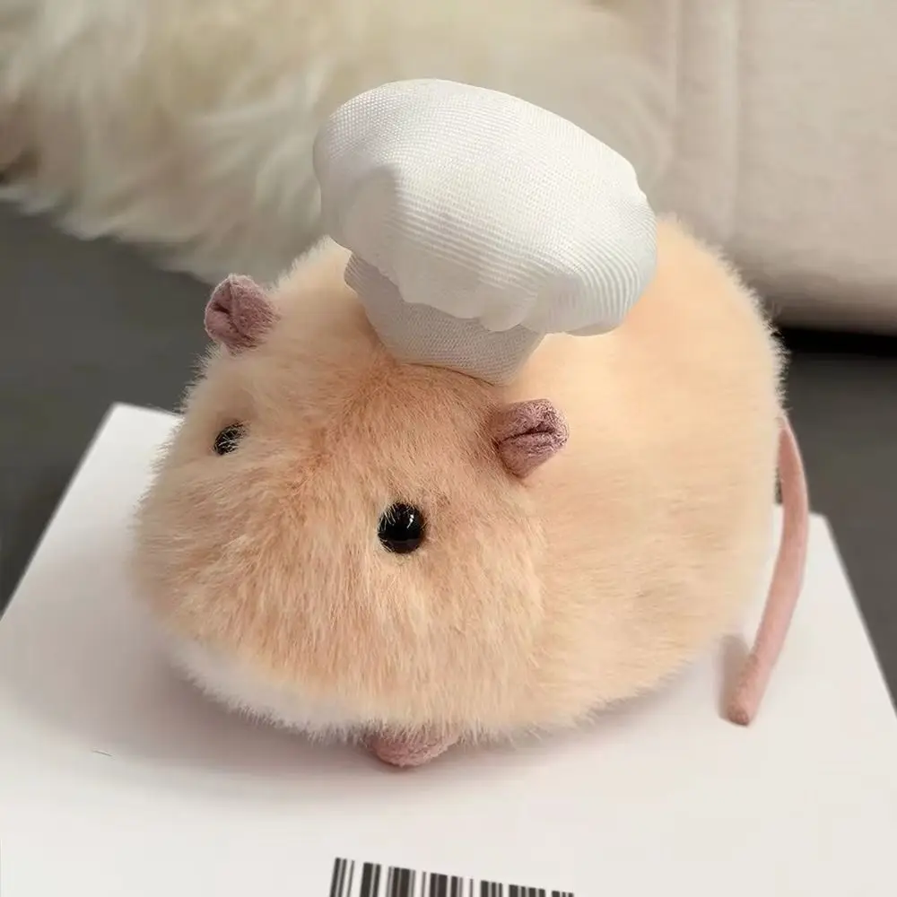 Soft Fluffy Fabric Plush Hamster Toy Kawaii/Adorable Design Simulation Rat Appearance Stuffed Animal Squeezable Bean Bag Filled