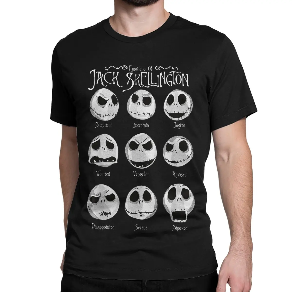 Disney The Nightmare Before Christmas T-shirt da uomo T-shirt in cotone da donna Emotional Jack T-shirt a maniche corte Abbigliamento taglie forti