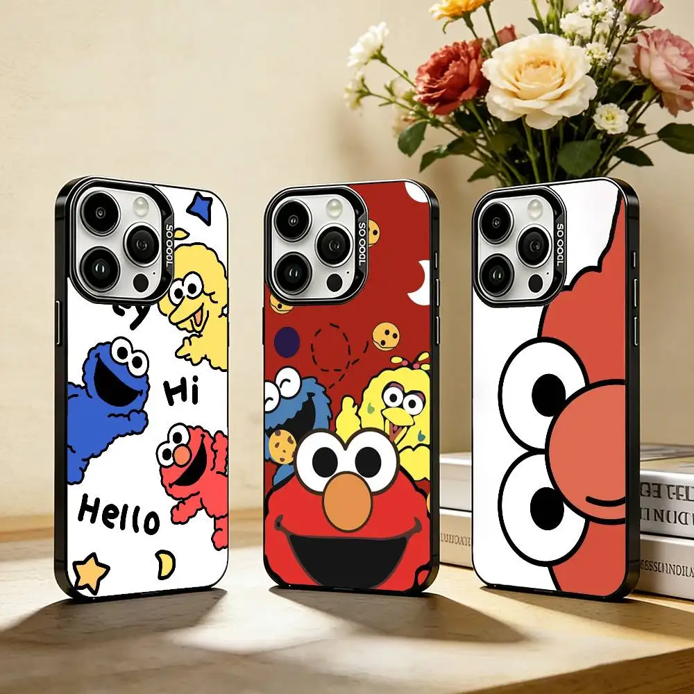 

Cartoon S-Sesames-u-Streets Phone Case For IPhone 17,16,15,14,13,12,Pro MAX Black Matte Shockproof Cover KEY