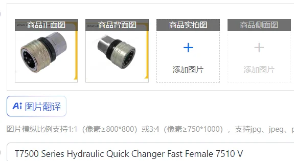 T7500 Series Hydraulic Quick Changer Fast Female 7510 V