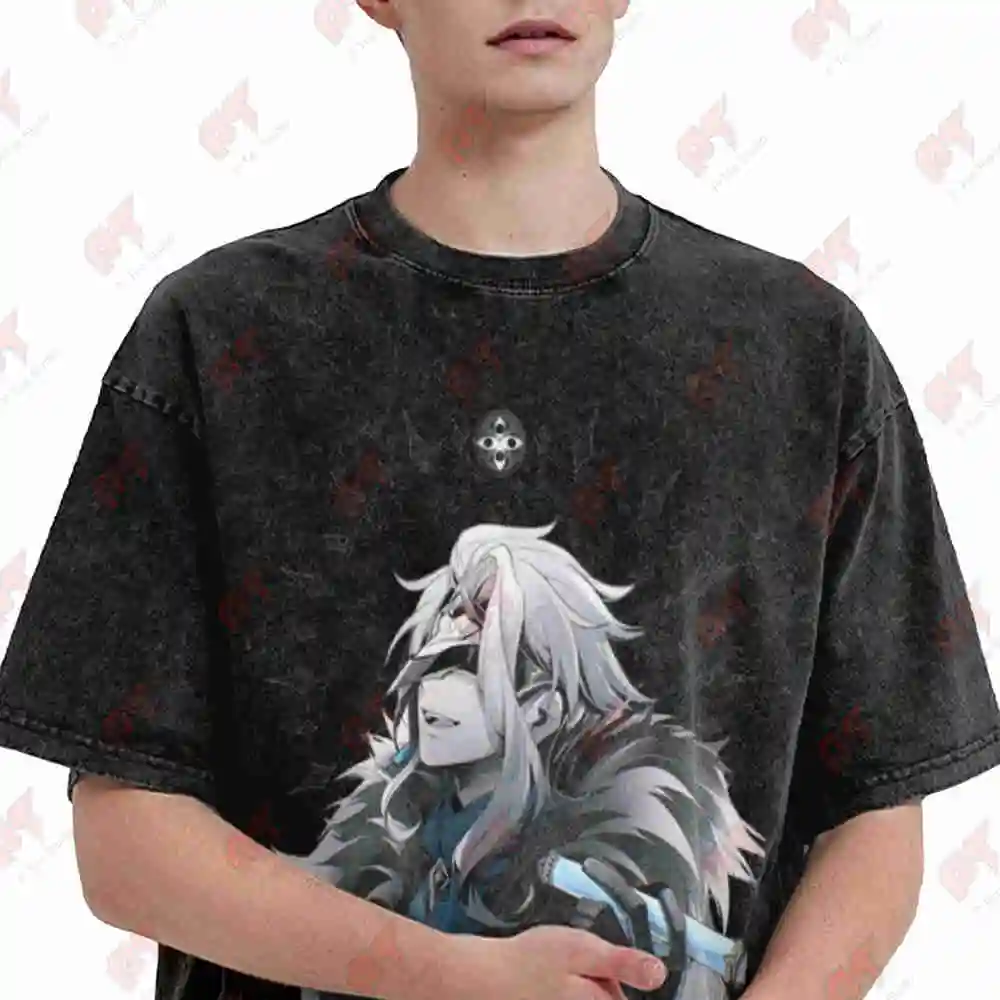 Eleven Fatui Harbingers Dottore Vintage Washed Tee Pure Cotton T-Shirt