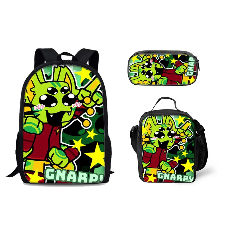 3pcs set Backpack for Boys Girls Best Gift Regretevator Gnarpy Child School With lunch bag Pencil Bags School Student Bags