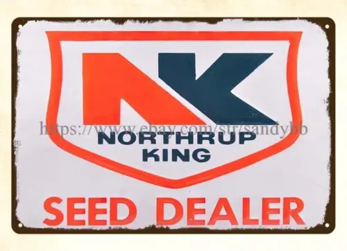 Nothrup King Seed Dealer ranch farm courtyard metal tin sign old style sign sign