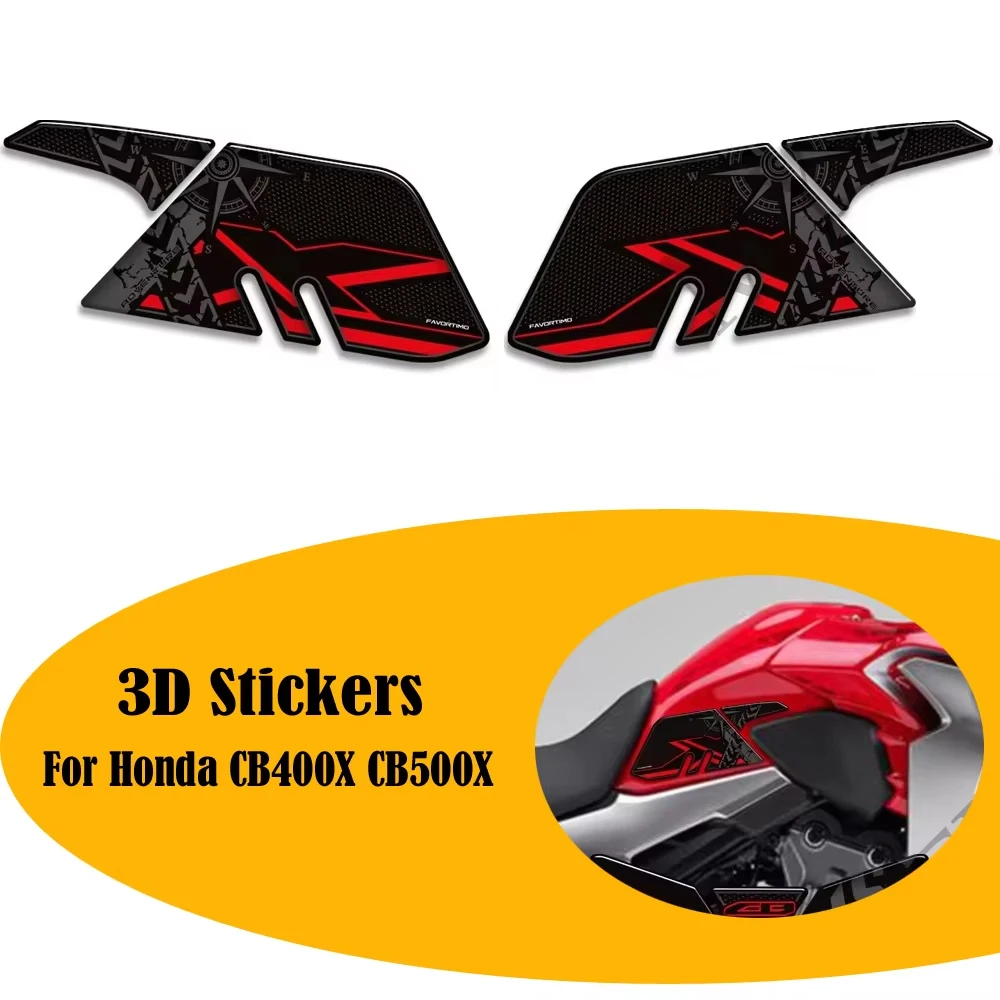 

Motorcycle Tank Pad Side Grips Gas Fuel Oil Kit Knee 3D Stickers Decals Protector For Honda CB400X CB500X CB400 CB500 X