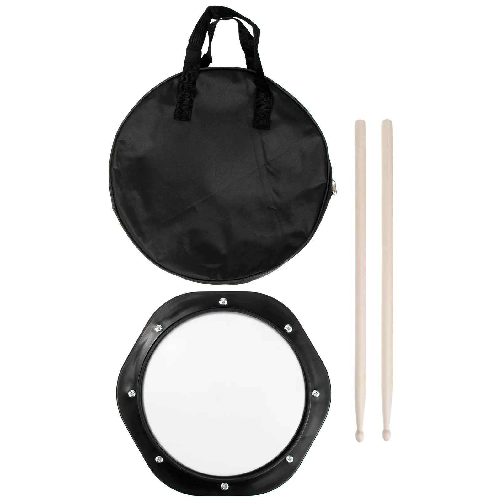 1Set Drum Practice Pad Wood Nylon Tpe Quiet Drum Mat for Practice and Technique Training Suitable for Beginners and Advanced