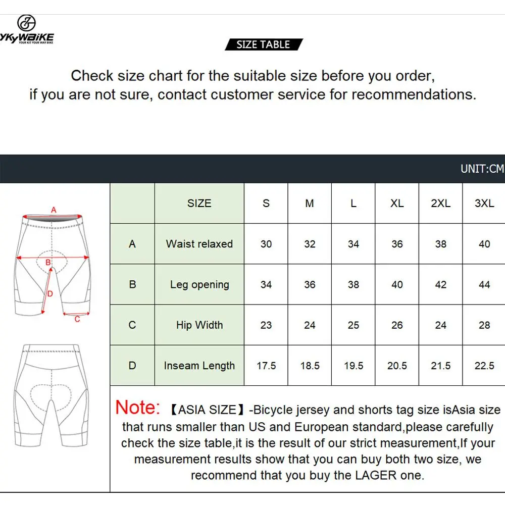 YKYWBIKE Sports Padded Bike Shorts for Men Cycling Bicycle Shorts Comfortable Road Biking Pants 2 Pocket Tights Slim Fit