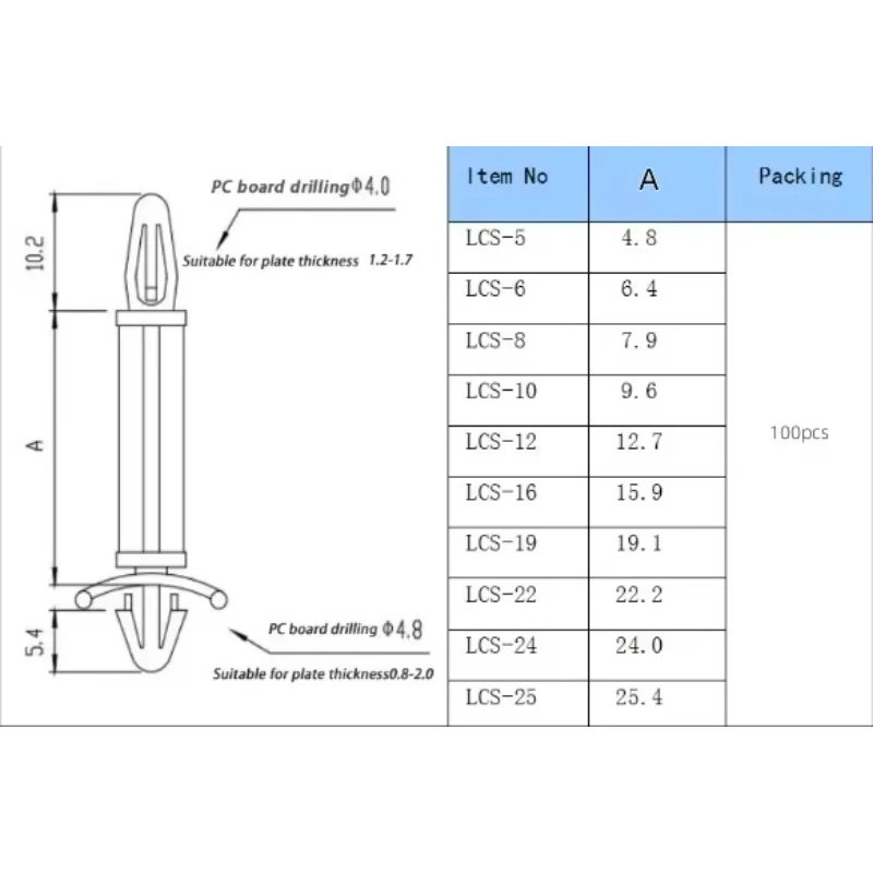 MCS Nylon Spacer Standoff PCB Board Plastic Pillar Isolation Column Hole Dia 3~19mm Rack Moutherboard Plastic PC Standoff