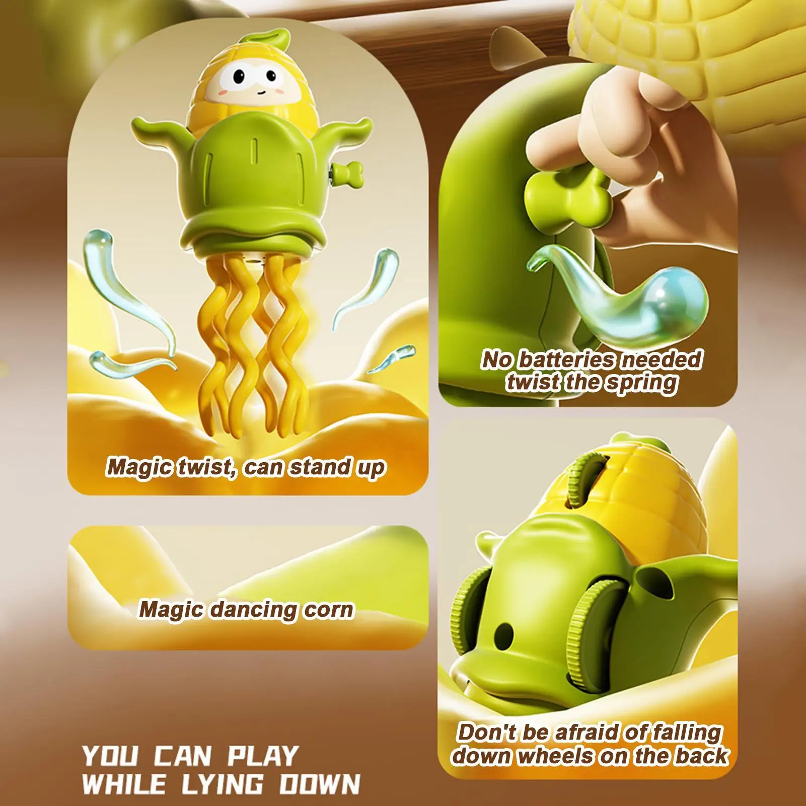 Cartoon Crawling Octopus Toy Corn-Shaped Dancing Octopus Interactive Clockwork Toy Educational Learning Game Toy Children's Toy