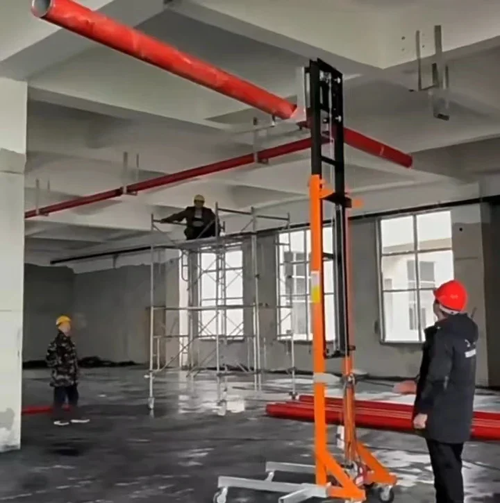 Pipes Cargo Lift 300kg/350kg 4/4.5m Ventilation Duct Installation Crane Mobile Lifting Machinery Small Raising Platforms