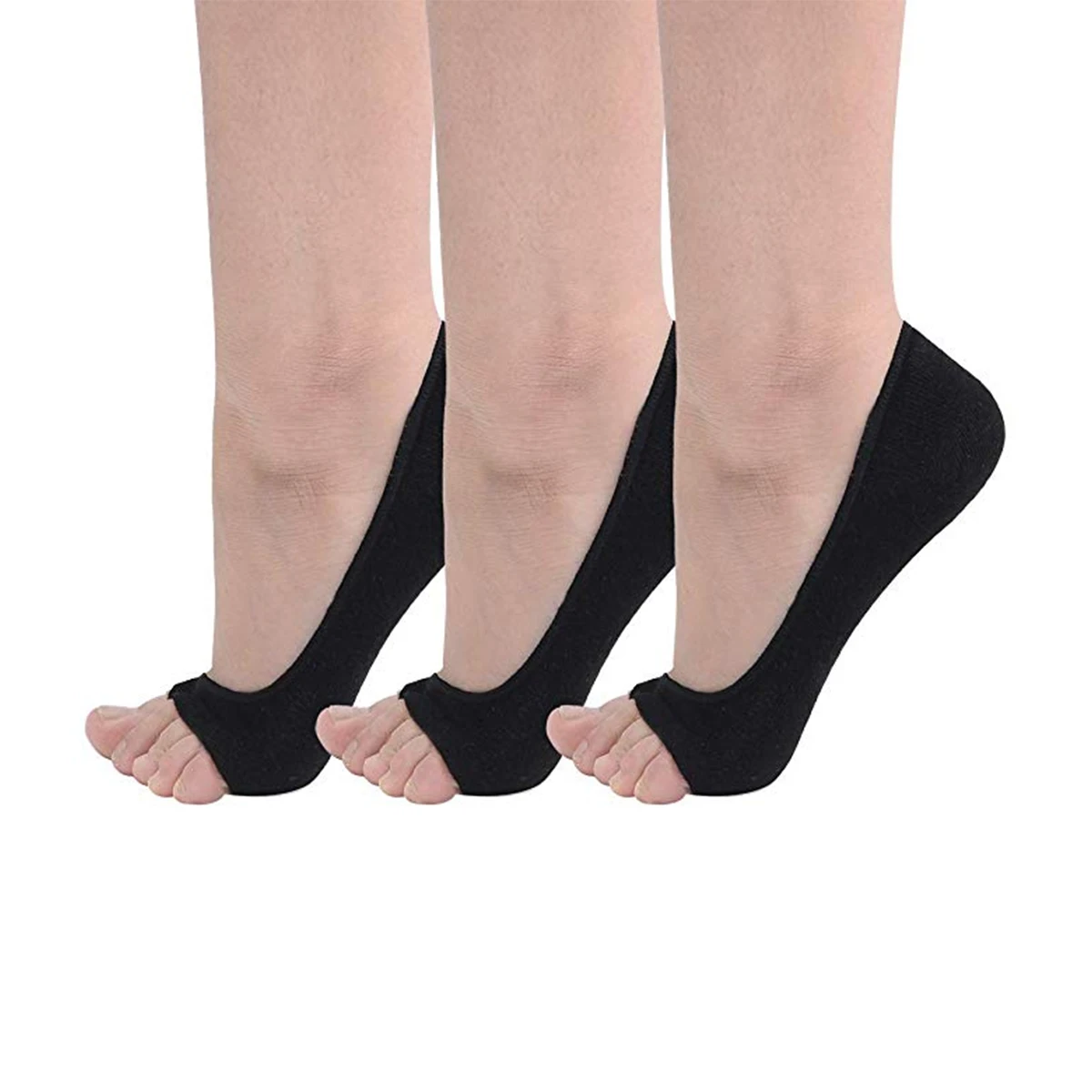 

3 Pairs Non-slip Invisible Socks of Mouth Bamboo Fiber Half Day Anti-skip Boat One Size Fits Most
