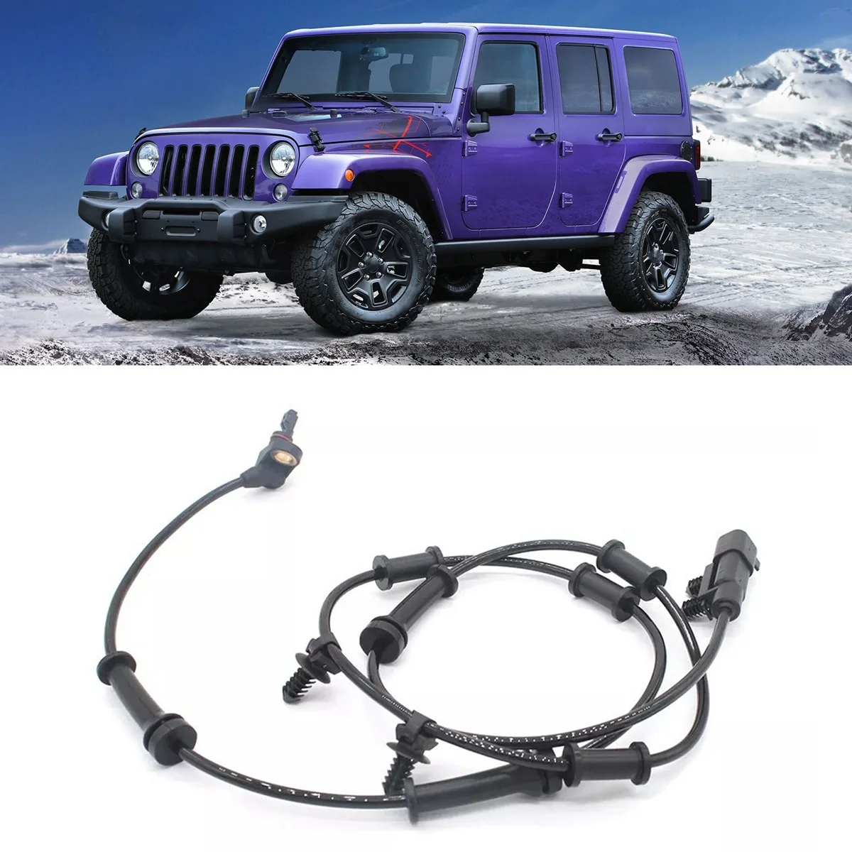 A13Z-68003281AD Wheel Speed Sensor Front Wheel Speed ABS Sensor For Jeep Wrangler JK 2007-2018