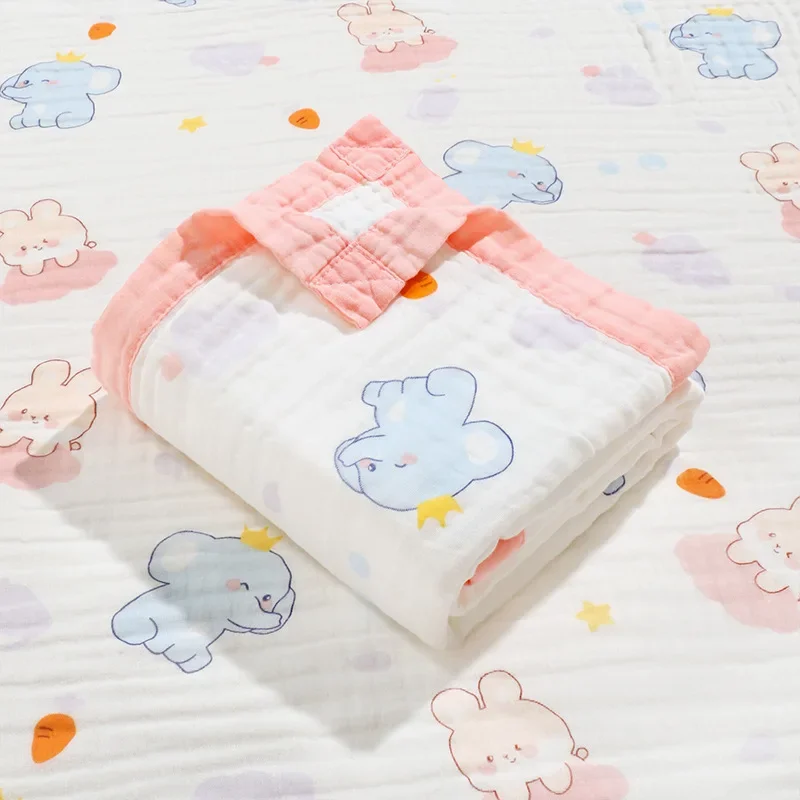 Baby Bath Towel 6-layer 100% Cotton Super Soft Gauze Newborn Is Covered By Children Blanket Four Seasons Chil 110*110cm