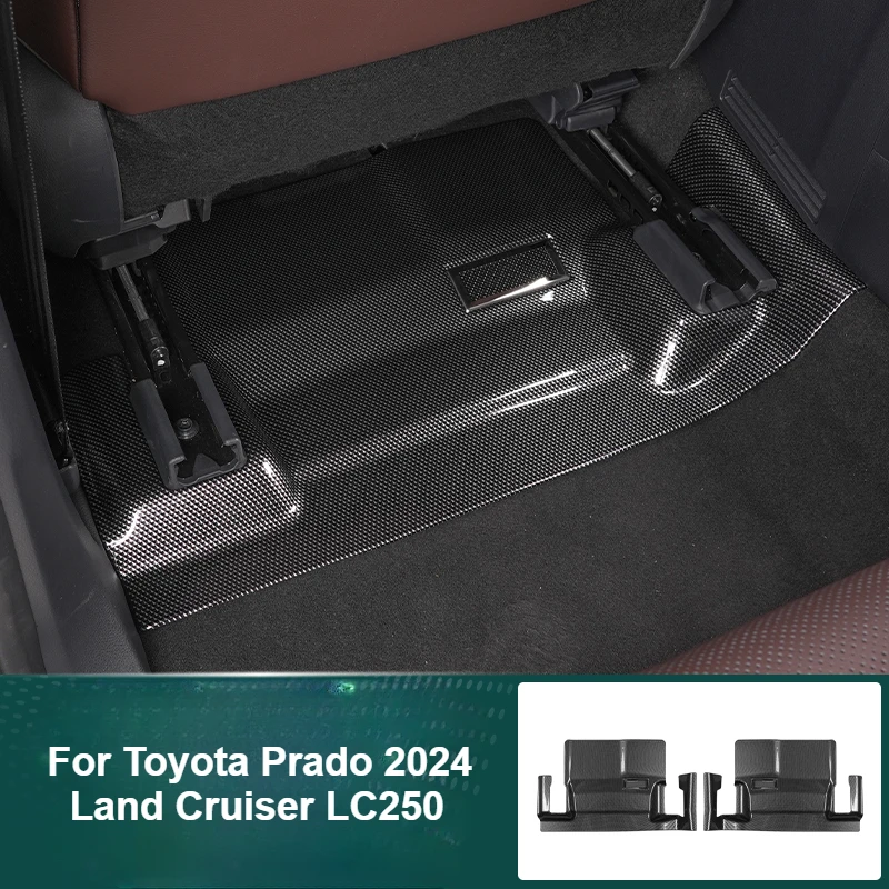 For Toyota Prado 2024 Land Cruiser LC250 Front Seat Lower Air Outlet Protective Cover ABS Anti Kick Pad Car Interior Accessories