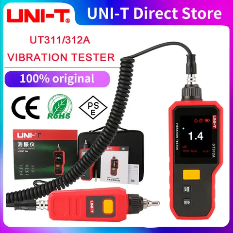 UNI-T 디지털 진동 계량기, 진동 분석기, 고정밀 진동계, LCD TFT 스크린, UT311A, 0.1 - 199.9m/s²